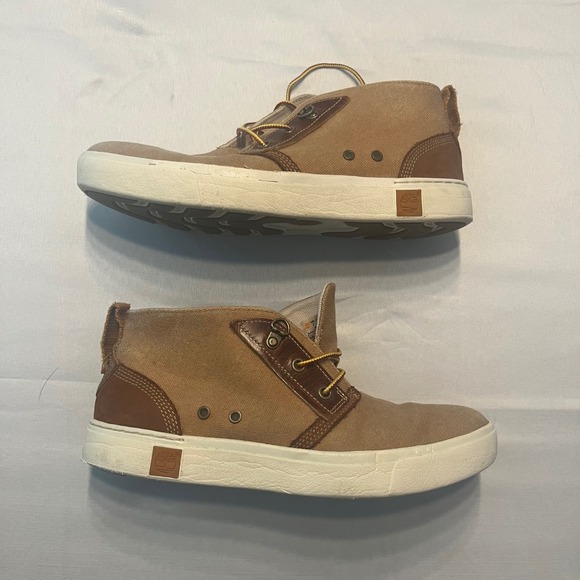 Canvas Chukka Boots Casual Lace Up Ankle Shoes Tan Brown...